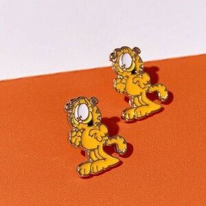 3 For $35 Garfield Enameled Garfield Licensed Character Stud Earrings